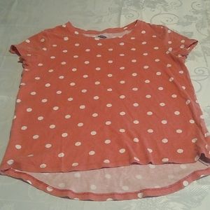 Old Navy Softest Tee Top Size L (10-12) polka dots short sleeve